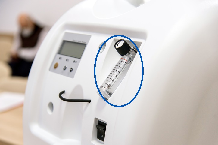 oxygen concentrator with flow meter