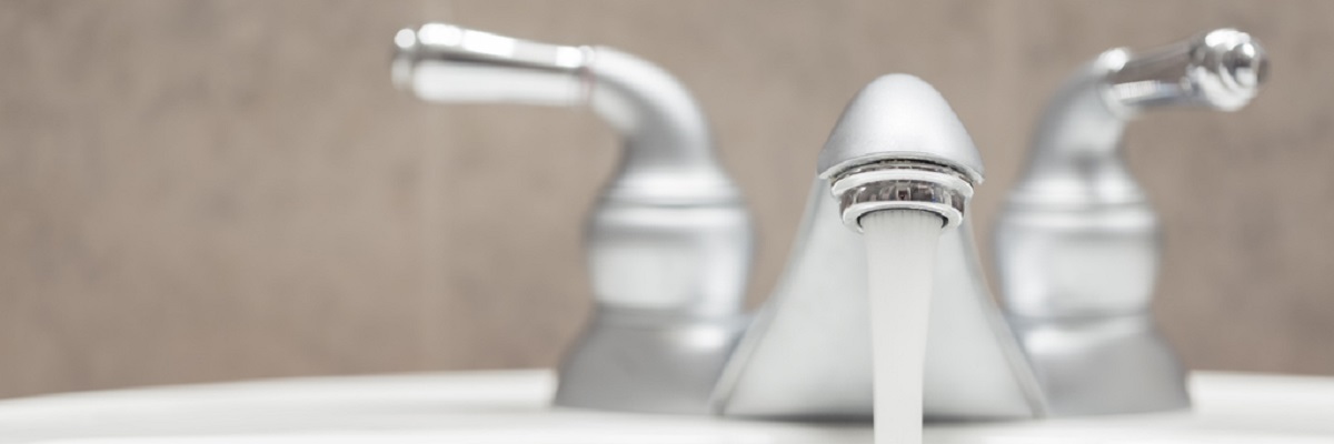 Running water from faucet