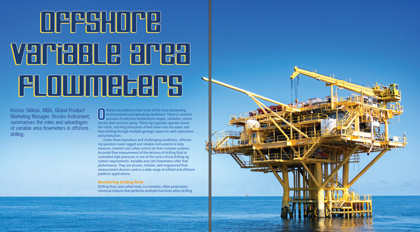 Variable area flowmeters in offshore oil drilling